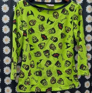Pinup Couture Boatneck Top in Monster Print